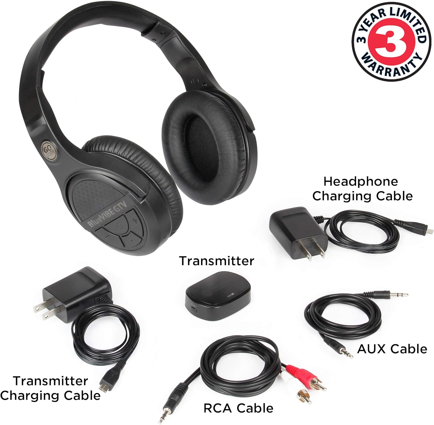 Over-Ear Headphones BlueVIBE GTV TV Headphones Wireless for Hearing Impaired & Seniors ?C Easy Setup Plug and Play for TV Watching, Hard of Hearing ?C 10 Hour Battery Life, No Audio Delay, 2.4GHz RF Transmitter - Image 8