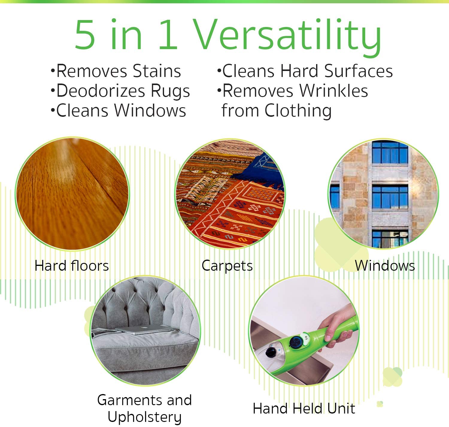 X5 Basic 5 in 1 All Purpose Hand Held Steam Mop Cleaner for Home Use - Image 3