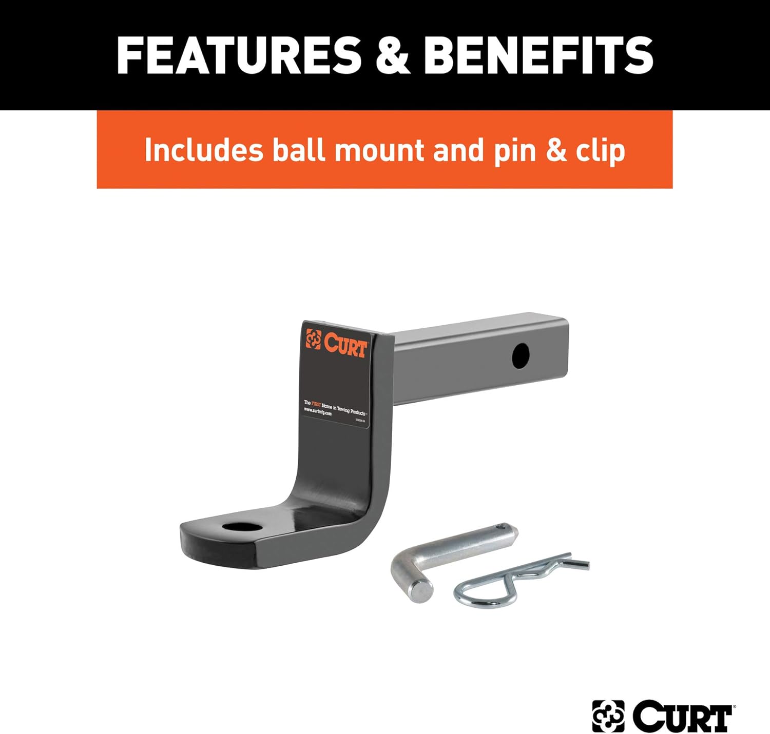 CURT 113123 Class 1 Trailer Hitch with Ball Mount, 1-1/4-In Receiver, Fits Select Ford Mustang - Image 7