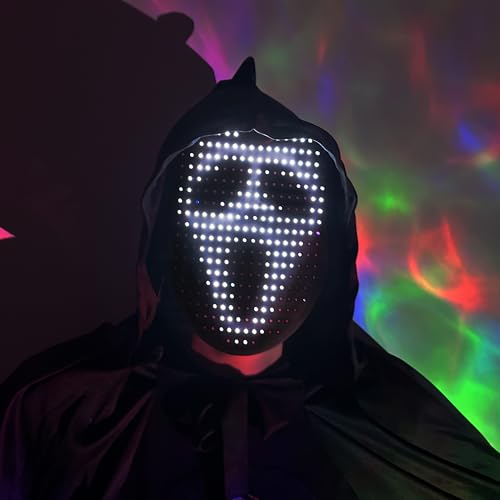 Mr.Pang Music LED Mask with Gesture Sensing, Face Transforming Light Up Mask Halloween Costume for Cosplay Masquerade, Fits Adult and Kids - Image 2