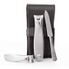 GERMANIKURE Nail Clippers and Sapphire Nail File Set in Black Leather Case ?C Ethically Made in Solingen Germany, FINOX Stainless Steel Tools ?C Professional Quality Manicure & Pedicure Kit for Men