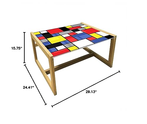 Ambesonne Cinco de Mayo Coffee Table, Monochrome Vintage Engraved Style Tiger Head in Mexican Fiesta Hat, Acrylic Glass Center Table with Wooden Frame for Offices Dorms, Small, Dark Grey Charcoal - Image 2